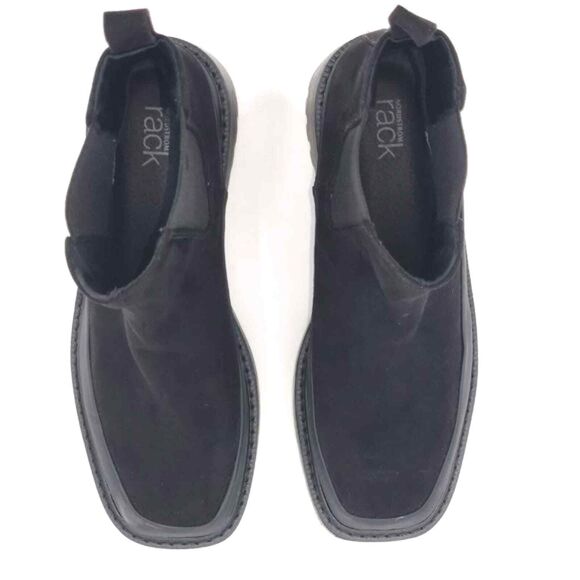 New Nordstrom Rack Bellamy Water Resistant Black Lug Sole Chelsea Boots Womens 7 - Picture 6 of 9